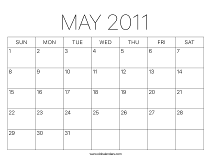 2011 Calendar May