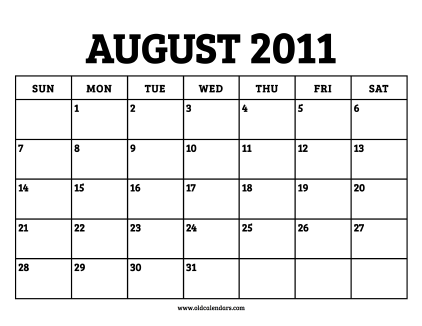 Calendar August 2011