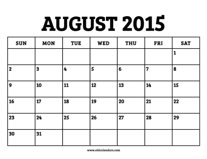 Calendar August 2015