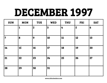 Calendar December 1997