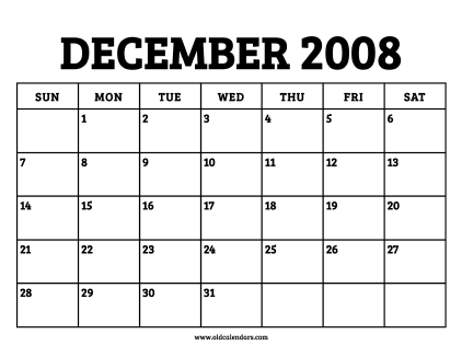 Calendar December 2008
