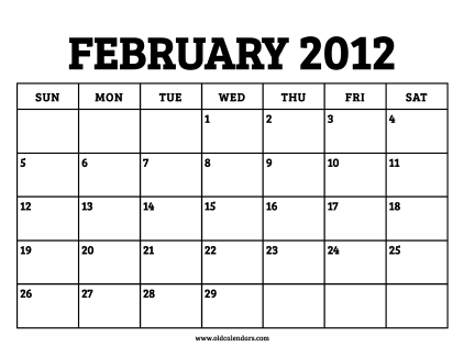 Calendar February 2012