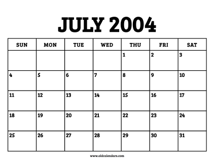 Calendar July 2004