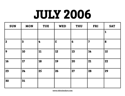 Calendar July 2006