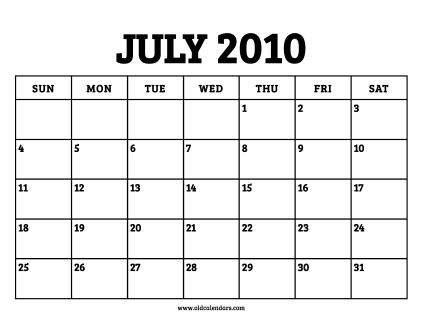 Calendar July 2010