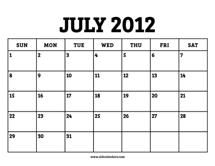 Calendar July 2012