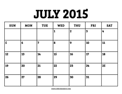Calendar July 2015