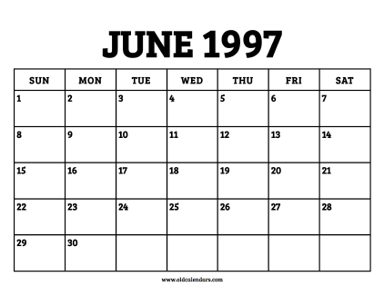 Calendar June 1997