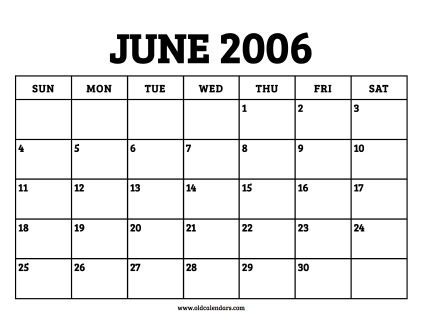 Calendar June 2006