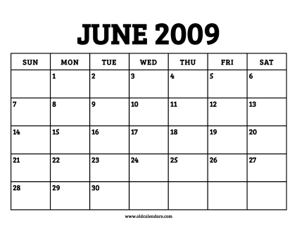Calendar June 2009