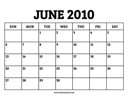 Calendar June 2010