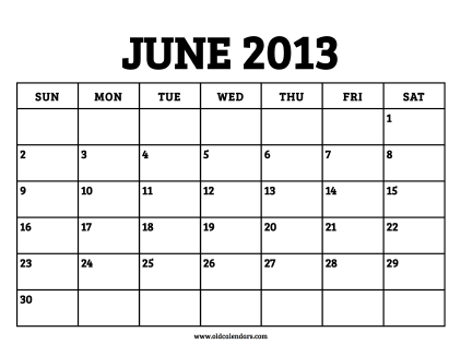 Calendar June 2013
