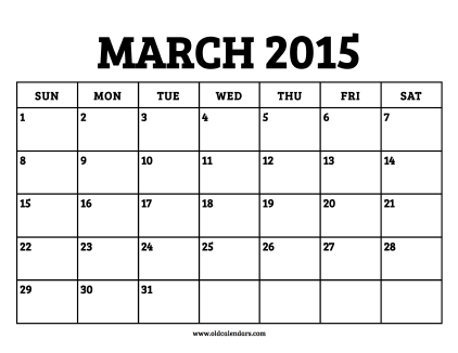 Calendar March 2015