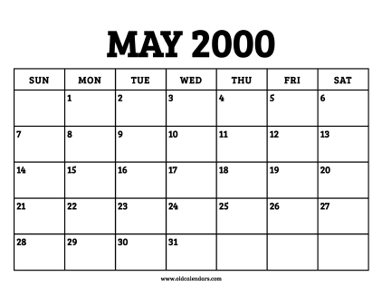 Calendar May 2000