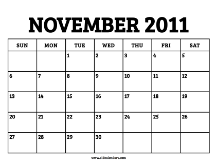 Calendar November 2011