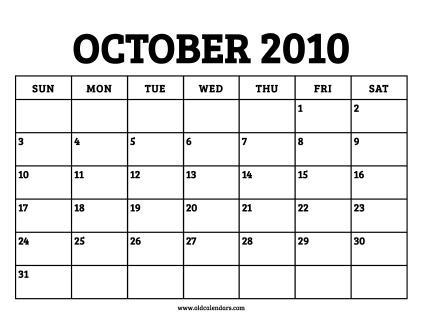 Calendar October 2010