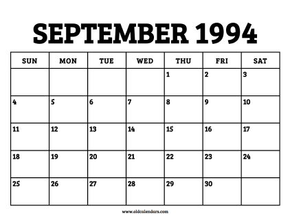 Calendar September 1994