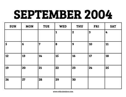 Calendar September 2004