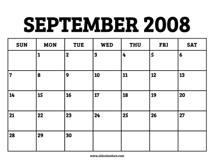 Calendar September 2008