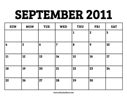Calendar September 2011