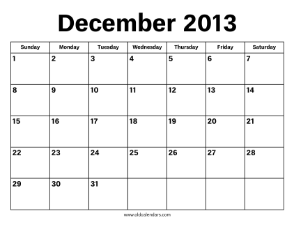 December 2013 Calendar