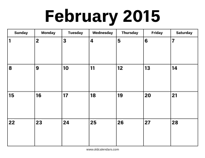 February 2015 Calendar