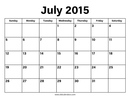 July 2015 Calendar