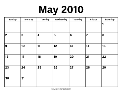 May 2010 Calendar