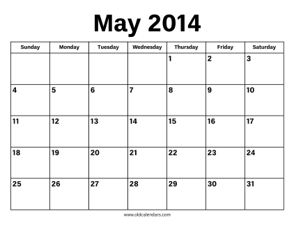 May 2014 Calendar