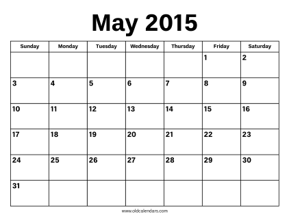 May 2015 Calendar