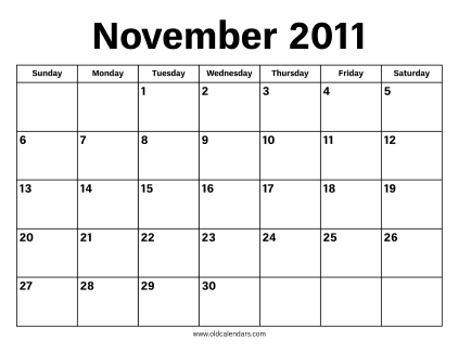 November 2011 Calendar