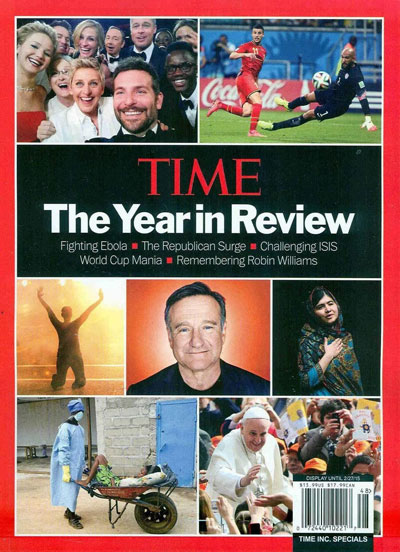 The cover of TIME Magazine “The Year In Review 2014”
