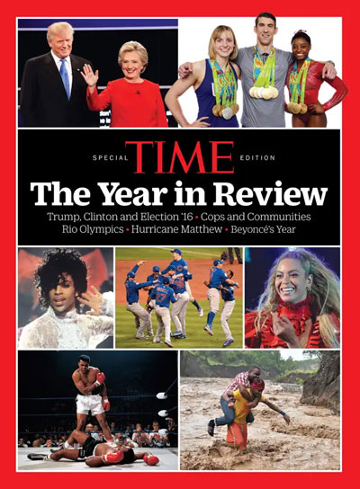 The cover of TIME Magazine “The Year In Review 2016”