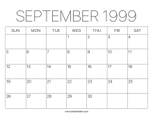 1999 Calendar September