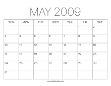 May 2009 Calendar – Printable Old Calendars
