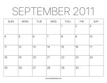 September 2011 Calendar – Printable Old Calendars