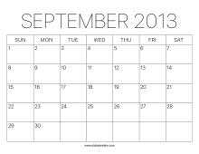 2013 Calendar September