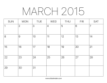 2015 Calendar March
