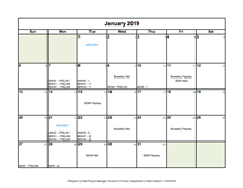 2019 Payroll Calendar for Alaska