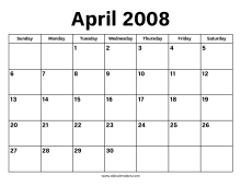 April 2008 Calendar
