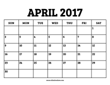 Calendar April 2017