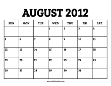 Calendar August 2012