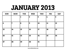 Calendar January 2013