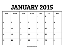Calendar January 2015