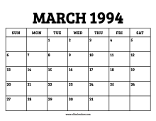 Calendar March 1994