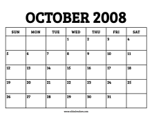 Calendar October 2008