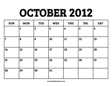 Calendar October 2012