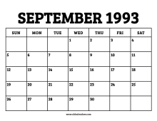 Calendar September 1993