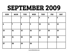 Calendar September 2009