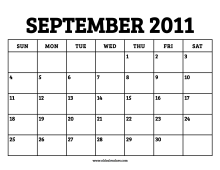 September 2011 Calendar – Printable Old Calendars
